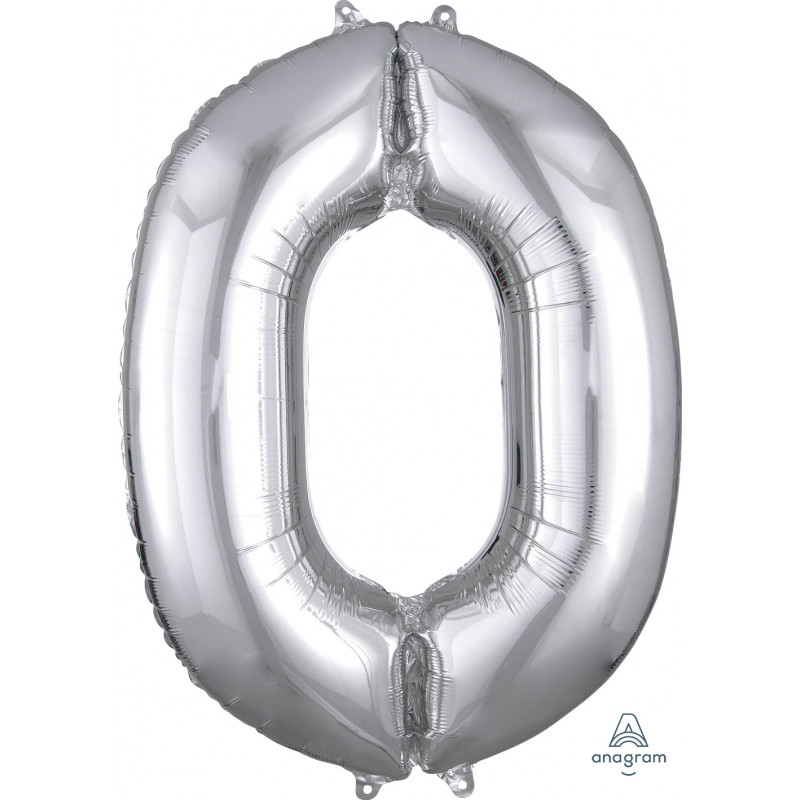 Ballon Alu Chiffre 0 Zéro - Argent Anagram