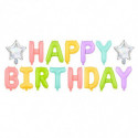 Ballons Lettres Happy Birthday Multicolore