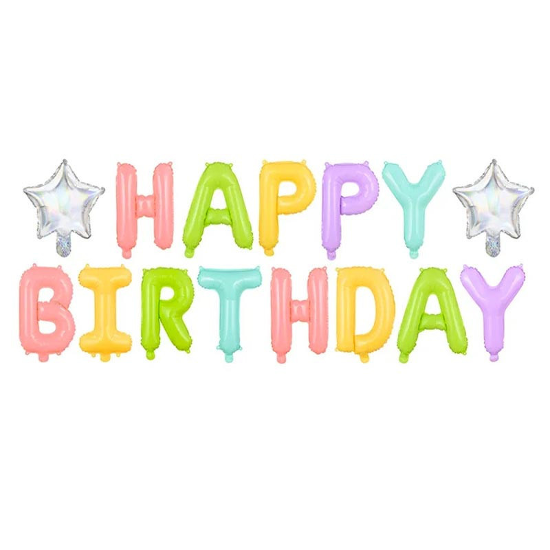 Ballons Lettres Happy Birthday Multicolore