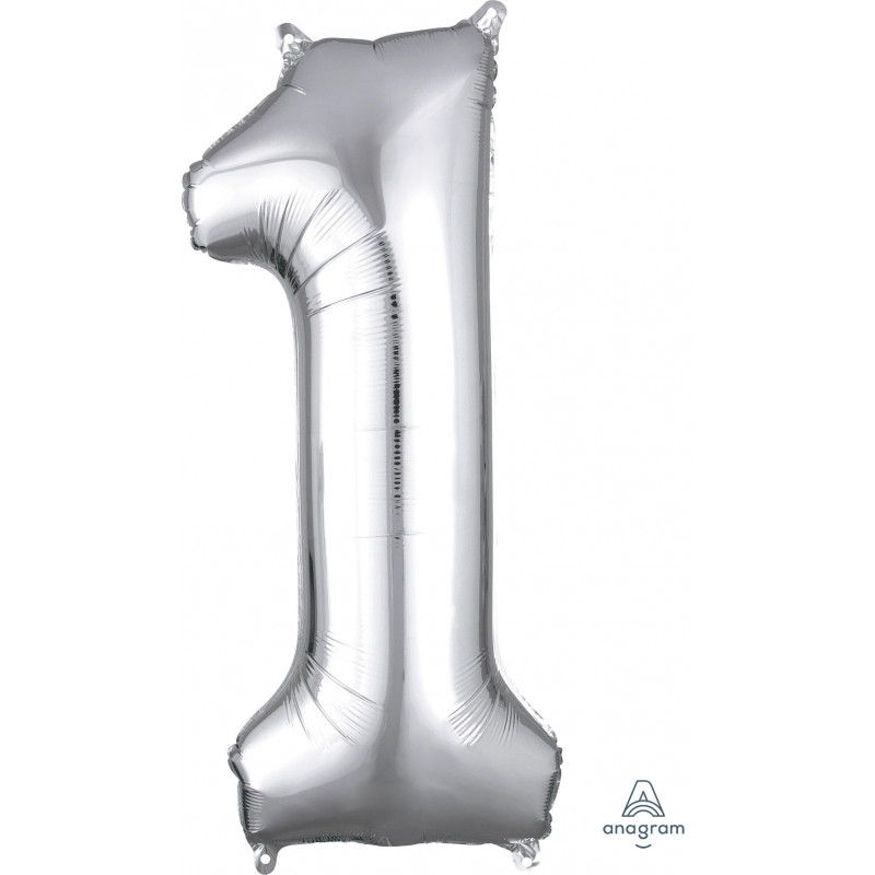 Ballon Alu Chiffre 1 Un - Argent Anagram
