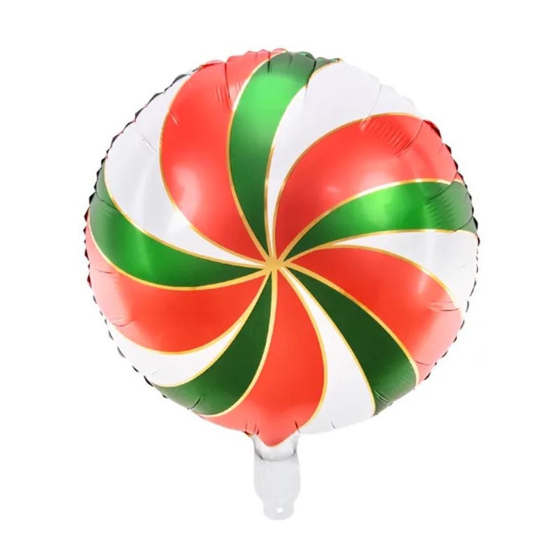 Ballon Alu Bonbon Candy Rouge, Vert et Doré Chromé - 45 cm Party Deco