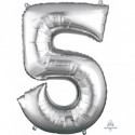 Ballon Alu Chiffre 5 Cinq - Argent Anagram
