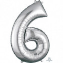 Ballon Alu Chiffre 6 Six - Argent Anagram