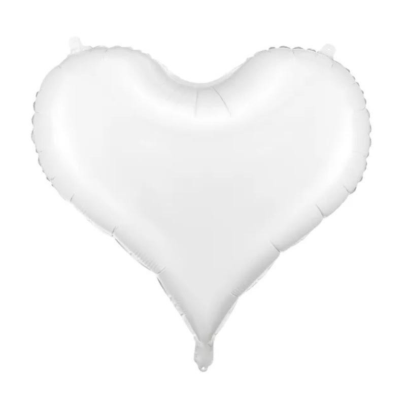 Ballon Cœur Blanc 60 cm – Party Deco