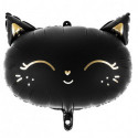 Ballon Aluminium Mylar – Chaton Noir Mat & Doré – 48 x 36 cm – PartyDeco