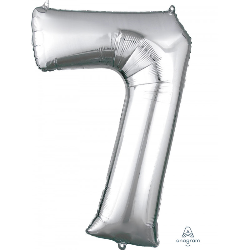 Ballon Alu Chiffre 7 Sept - Argent Anagram
