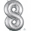 Ballon Alu Chiffre 8 Huit- Argent Anagram