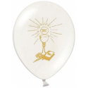 Ballons Latex Première Communion Blanc & Doré – Party Déco