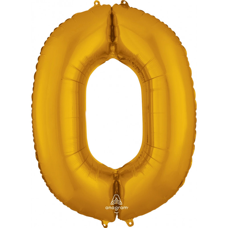 Ballon Alu Chiffre 0 Zéro - Doré Anagram
