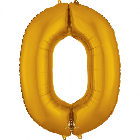 Ballon Alu Chiffre 0 Zéro - Doré Anagram