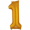 Ballon Alu Chiffre 1 Un - Doré Anagram