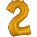 Ballon Alu Chiffre 2 Deux - Doré Anagram