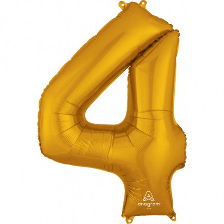 Ballon Alu Chiffre 4 Quatre - Doré Anagram