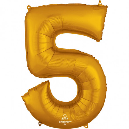 Ballon Alu Chiffre 5 Cinq - Doré Anagram