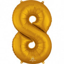 Ballon Alu  Chiffre 8 Huit - Or Anagram