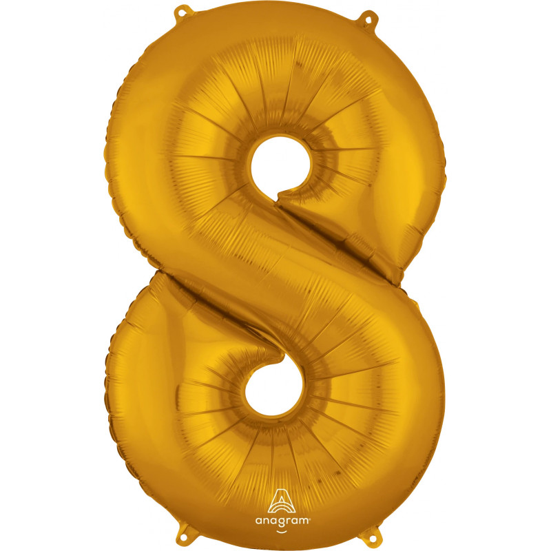 Ballon Alu  Chiffre 8 Huit - Or Anagram