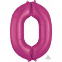 Ballon Alu Chiffre 0 Zéro - Rose Fuchsia Anagram