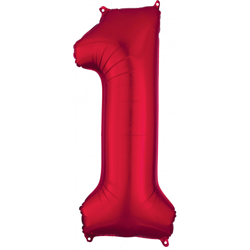 Ballon Alu Chiffre 1 Un - Rouge Anagram