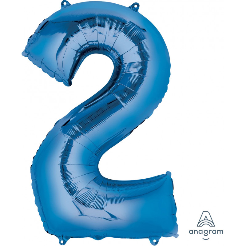 Ballon Alu Chiffre 2 Deux - Bleu Foncé Anagram