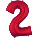 Ballon Alu Chiffre 2 Deux - Rouge Anagram