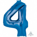 Ballon Alu Chiffre 4 Quatre - Bleu Foncé Anagram
