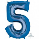 Ballon Alu Chiffre 5 Cinq - Bleu Foncé Anagram