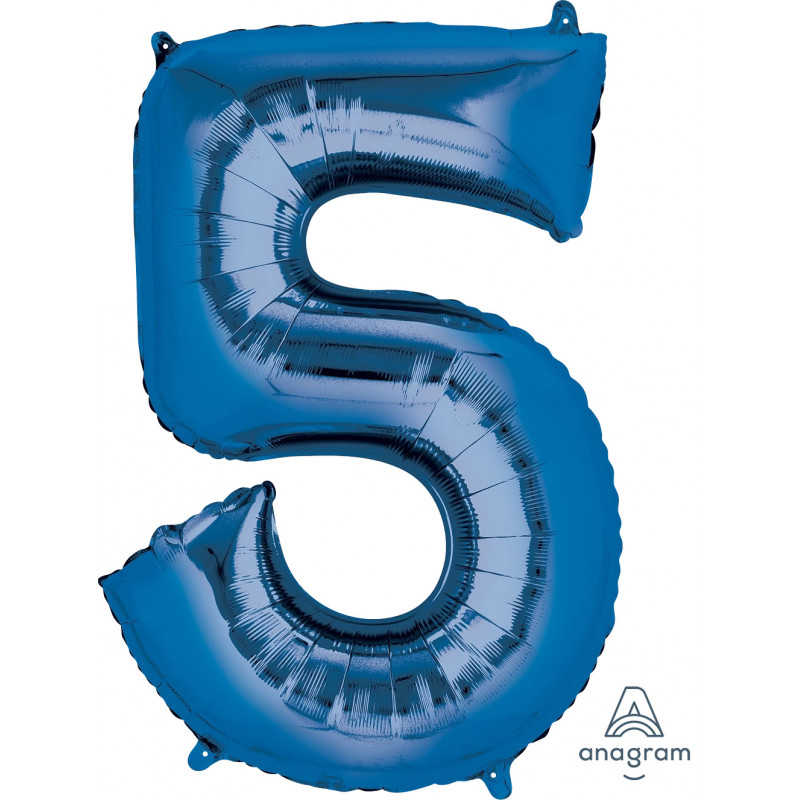 Ballon Alu Chiffre 5 Cinq - Bleu Foncé Anagram