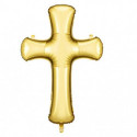 Ballon Mylar Croix Doré Chromé