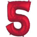 Ballon Alu Chiffre 5 Cinq - Rouge Anagram