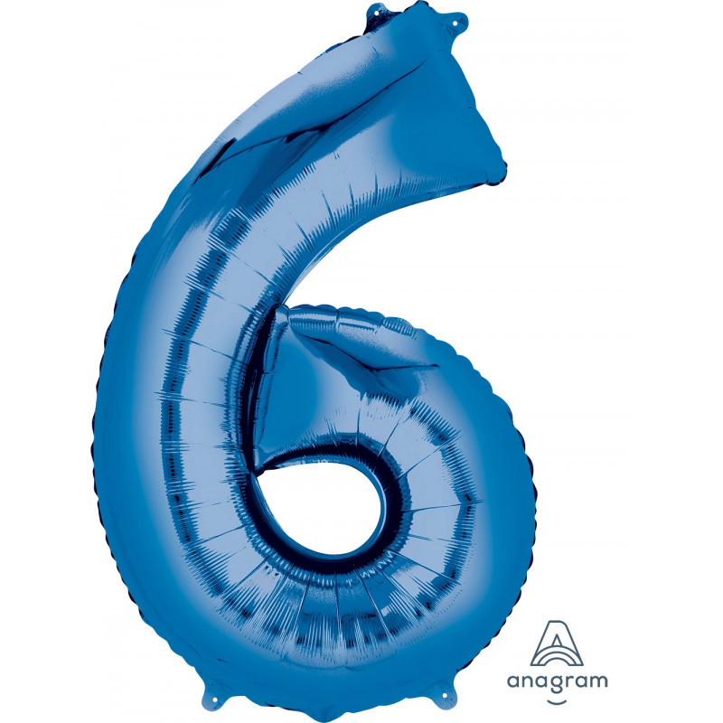 Ballon Alu Chiffre 6 Six - Bleu Foncé Anagram