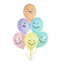 6 Ballons Smiley Anniversaire Fun Pastel Party