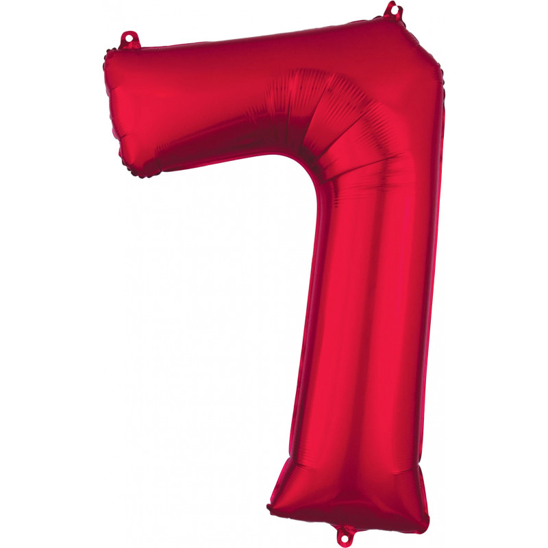 Ballon Alu Chiffre 7 Sept - Rouge Anagram