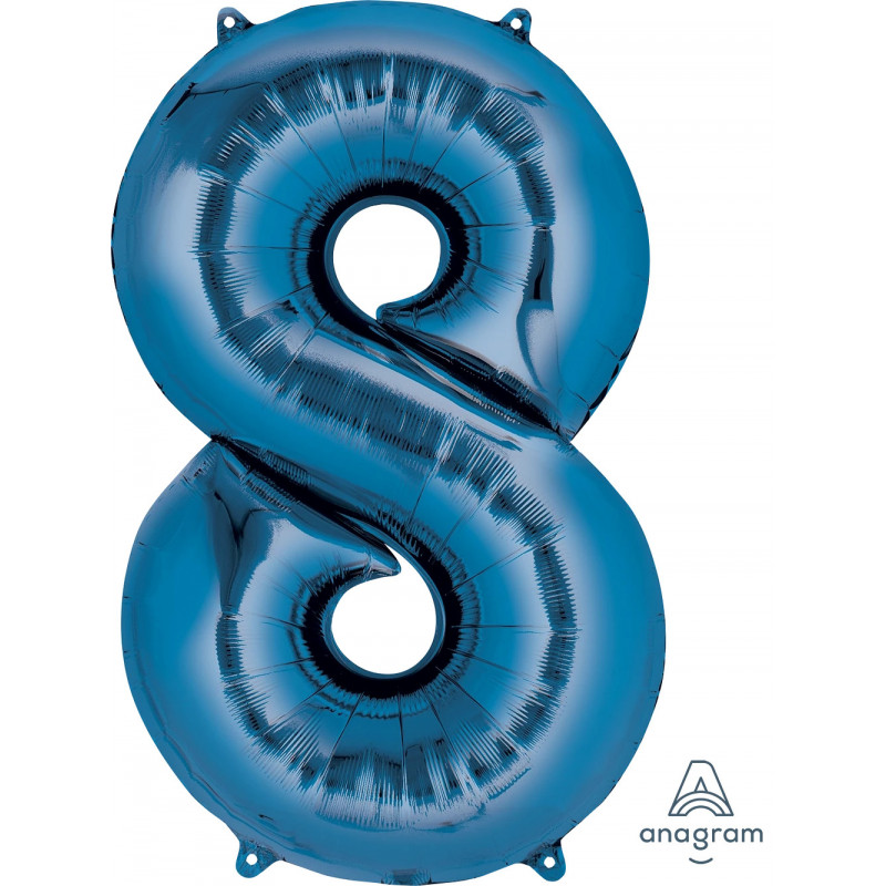 Ballon Alu Chiffre 8 Huit - Bleu Foncé Anagram