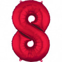 Ballon Alu Chiffre 8 Huit - Rouge Anagram