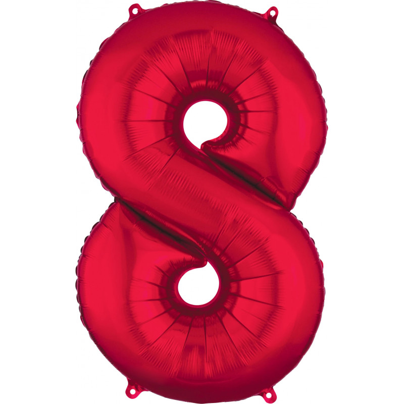 Ballon Alu Chiffre 8 Huit - Rouge Anagram