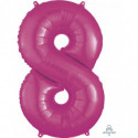 Ballon Alu Chiffre 8 Huit - Rose Fuchsia Anagram