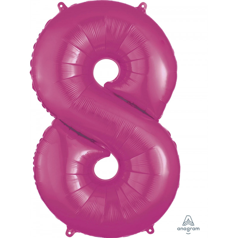 Ballon Alu Chiffre 8 Huit - Rose Fuchsia Anagram