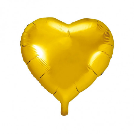 Ballon Aluminium Cœur – Doré – 45 cm (18") – PartyDeco