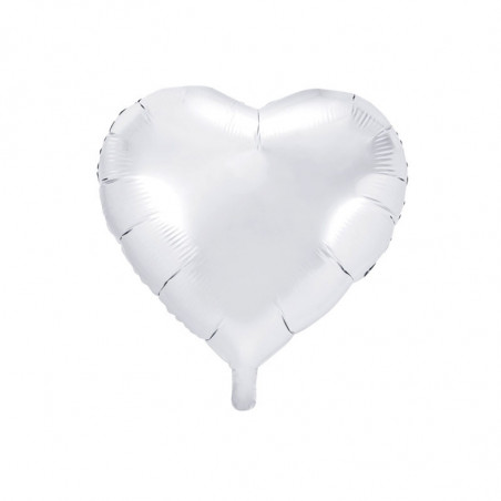 Ballon Aluminium Cœur – Blanc – 45 cm (18") – PartyDeco