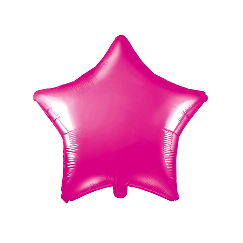Ballon Aluminium Mylar Étoile – Rose Fuchsia – 48 cm – PartyDeco