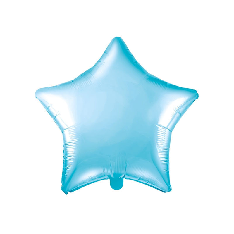 Ballon Aluminium Mylar Étoile – Bleu Clair – 48 cm – PartyDeco