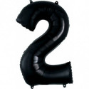 Ballon Alu Chiffre 2 Deux - Noir Anagram