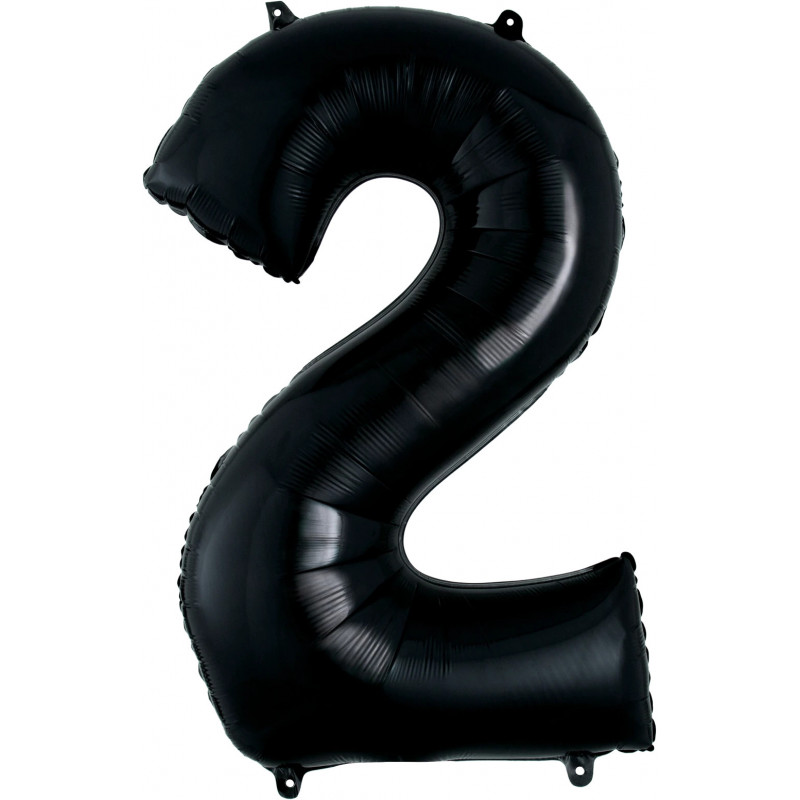 Ballon Alu Chiffre 2 Deux - Noir Anagram