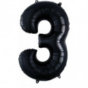 Ballon Alu Chiffre 3 Trois - Noir Anagram