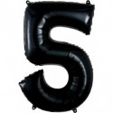 Ballon Alu Chiffre 5 Cinq - Noir Anagram