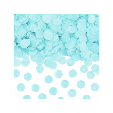 Confettis Cercles Papier de Soie Bleu Clair – 15 g – Party Deco