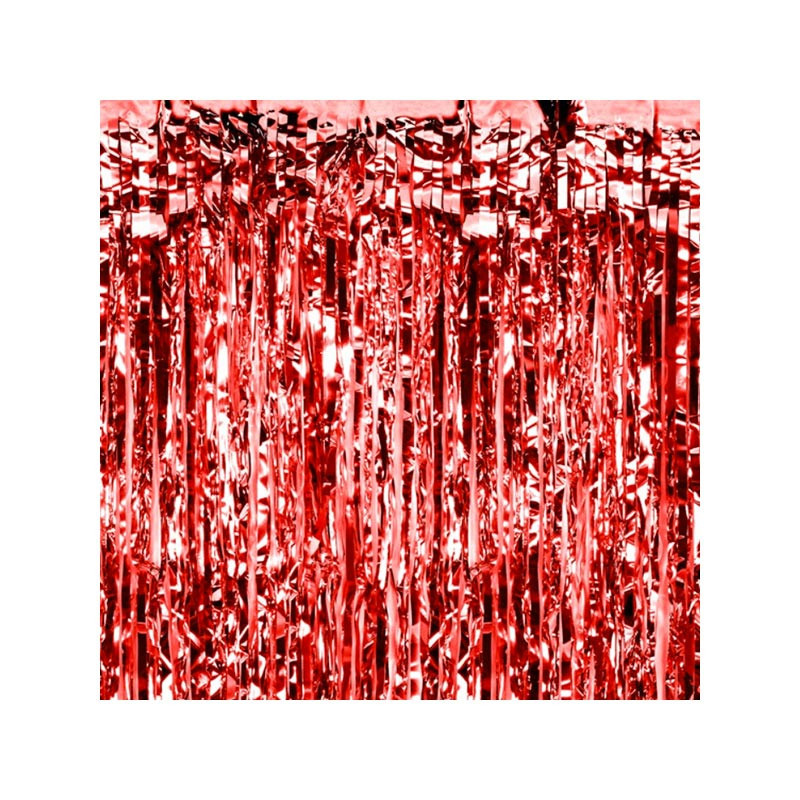 Rideau de Fête Rouge Brillant – 90 x 250 cm