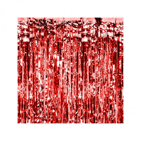 Rideau de Fête Rouge Brillant – 90 x 250 cm