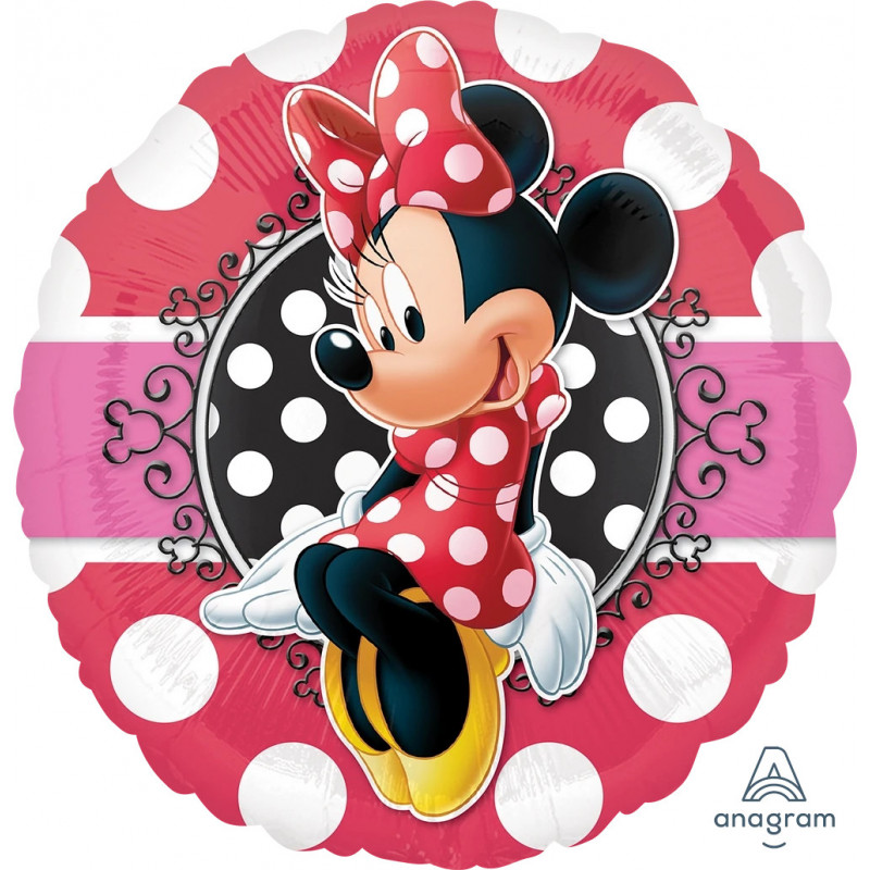 Ballon Rond Minnie Rouge et Noir