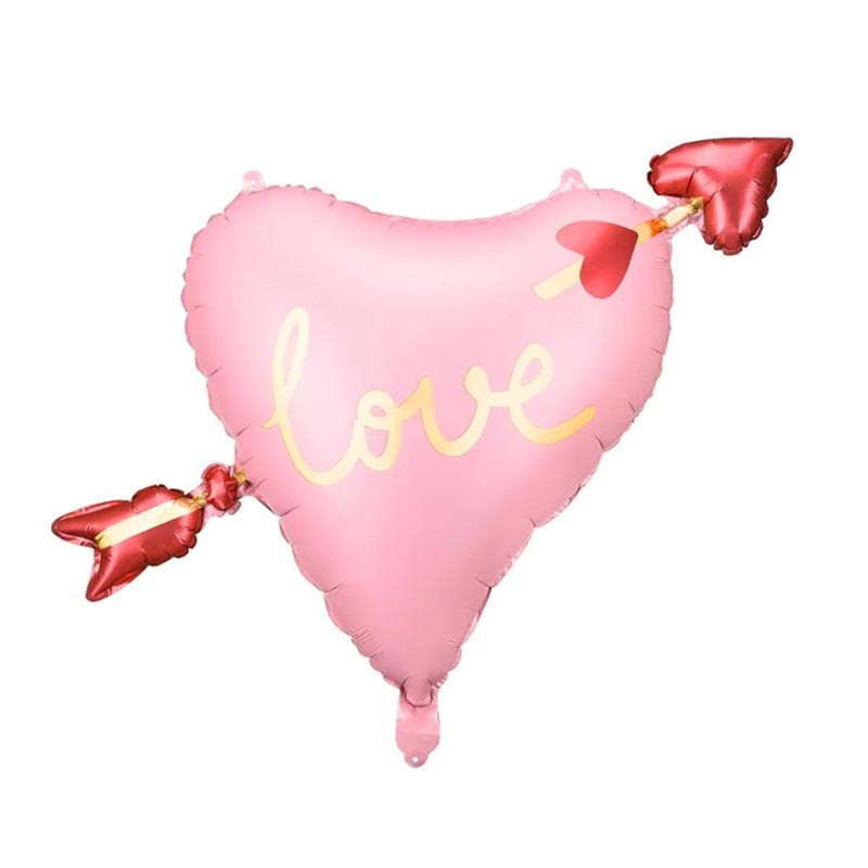 Ballon Mylar Rose Mat Love Flèche - Party Deco